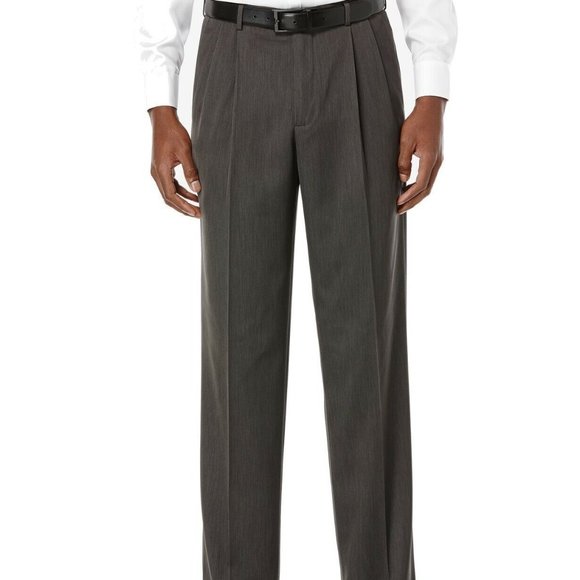 Perry Ellis Mens Pewter Gray Pinstriped 40 X 32 - Picture 1 of 5
